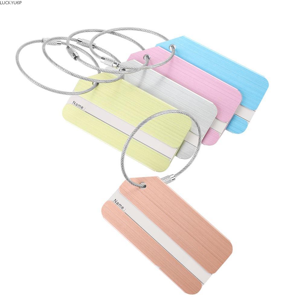 LUCKYU6P 10 ชิ้น Baggage กระเป๋าเดินทางแท็ก, ป้องกันความเป็นส่วนตัวแบบพกพา Baggage แท็ก, ทนทานสีสันอ