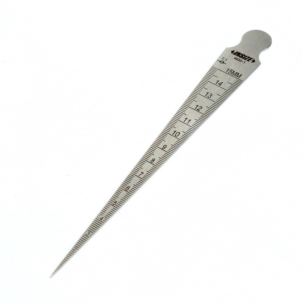 เตเปอร์เกจ (Taper Gage) อินไซส์ (INSIZE) รุ่น 4833-1 ขนาด 0.8-15 มม. (1/32 นิ้ว - 5/8 นิ้ว) ความละเอียด 0.1 มม. (1/64 น