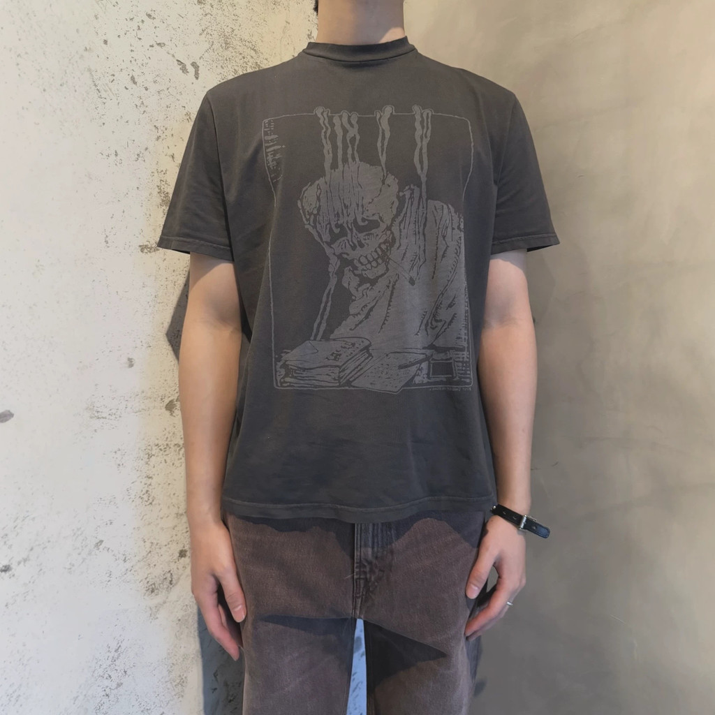 OUR Decadent Skull logo พิมพ์เสื้อยืดแขนสั้นย้อนยุค