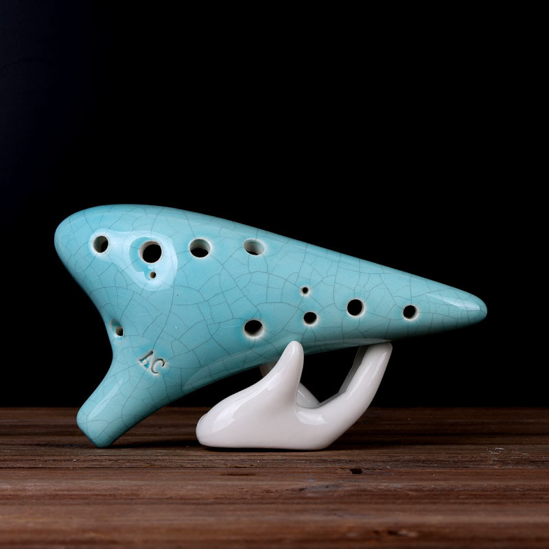[พร้อมสต็อกขายร้อน] Ocarina 12-Hole Alto C-Key AC เซรามิคการผลิตเริ่มต้นโรงเรียนการสอนผู้ผลิต Ocarin