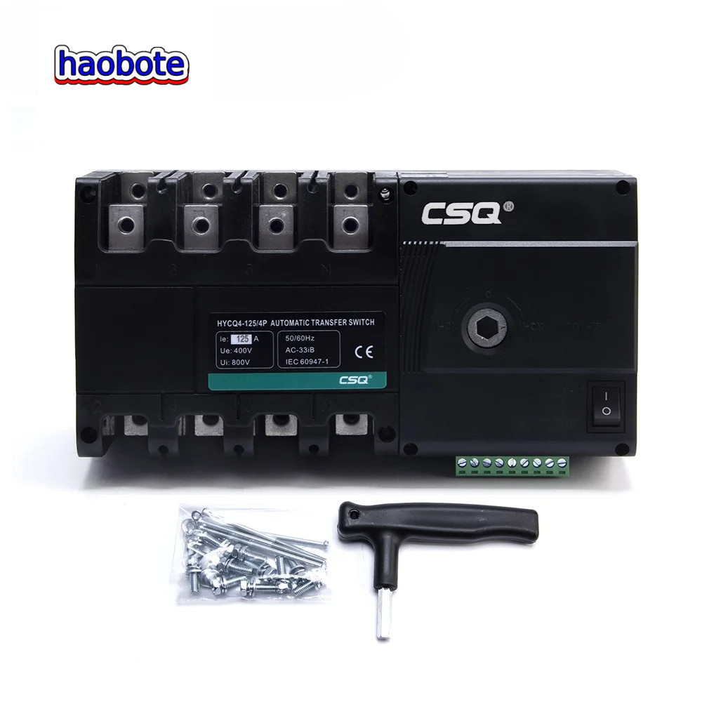 PC Class CSQ HYCQ4-125 125A 4P ATS สวิตช์โอนอัตโนมัติสําหรับโมดูลควบคุมเครื่องกําเนิดไฟฟ้า ChangeOve