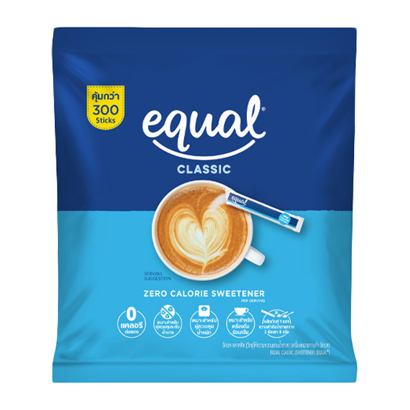 อิควล วัตถุให้ความหวานแทนน้ำตาล ซองเล็ก 300 ซอง (EQUAL Zero Calories Sweetener 300 sachets)