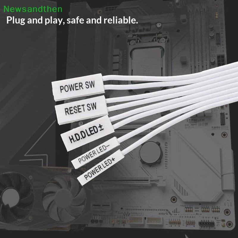 Newsandhen Full White/ Front Panel Power+, Power-, Reset, Power SW, HDD Extension Cableputer Front P
