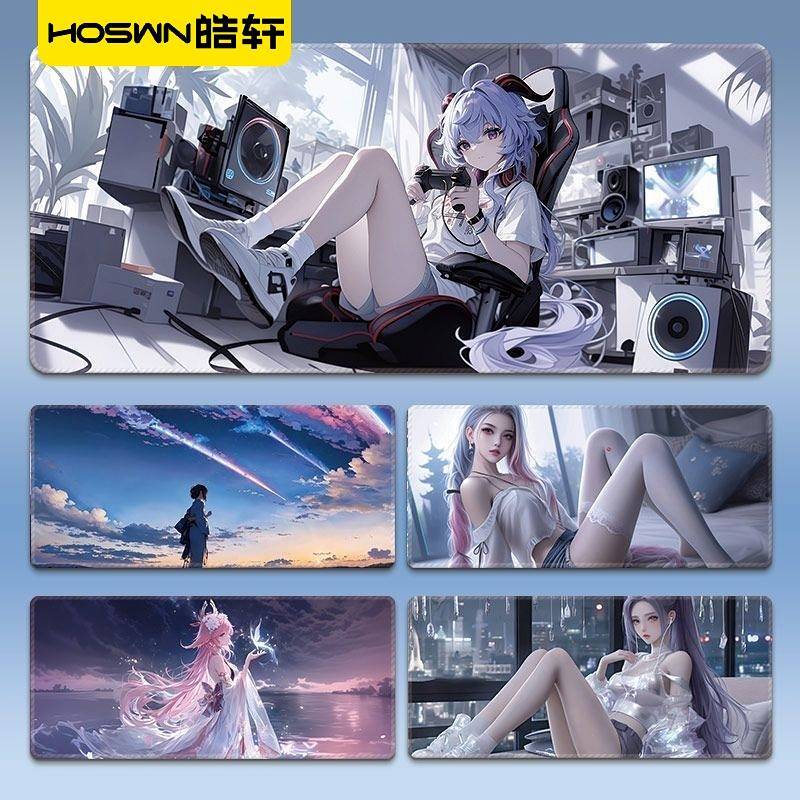 Two-Dimensional Mouse Pad Oversized FPS Game Anime E-Sports Computer Desk Pad Office Dedicated Keybo