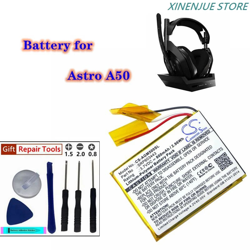 แบตเตอรี่ Headse ไร้สาย 3.7V/800mAh SRP603443 สําหรับ Astro A50