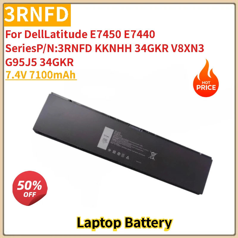 100% ใหม่ 3RNFD แบตเตอรี่แล็ปท็อป 7.4V 7100mAh สําหรับ Dell Latitude 14 7000 7440 7450 E7440 E7450 E