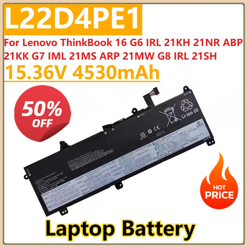ใหม่ L22D4PE1 L22C4PE1 แบตเตอรี่ 15.36V 4530mAh สําหรับ Lenovo ThinkBook 16 G6 IRL 21KH 21NR ABP 21K