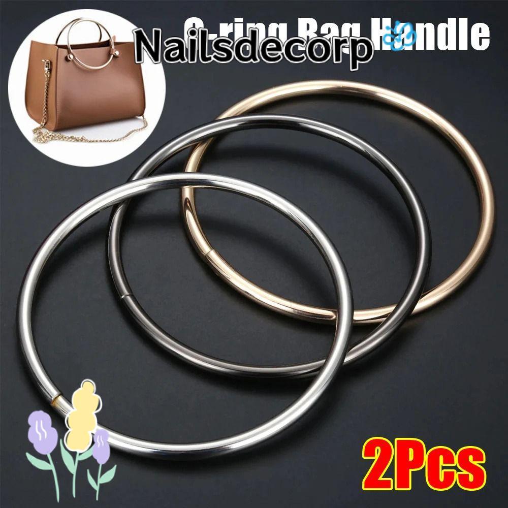 NAILS 2 ชิ้น O-ring กระเป๋าจับ, กระเป๋าอุปกรณ์ฮาร์ดแวร์ DIY แฟชั่นสายโลหะ, กระเป๋าเย็บกรอบกระเป๋าถือ