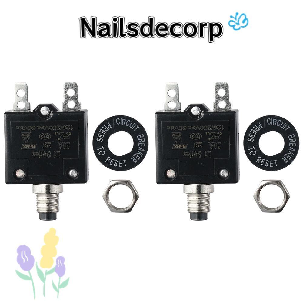 NAILS ป้องกันการโอเวอร์โหลด, 50Vdc 125-250V Dc Circuit Breaker, Scooter Motor Protector 5-30A ทองแดง