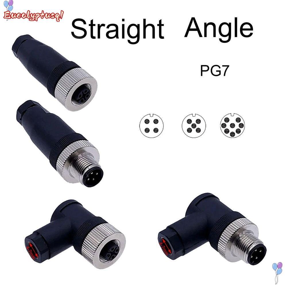 EUCALYPTUSQ1 M12 Sensor Connector, 4 5 8 Pin Sensor Plug M12 Aviation Plug, M12 Sensor Cable Connect