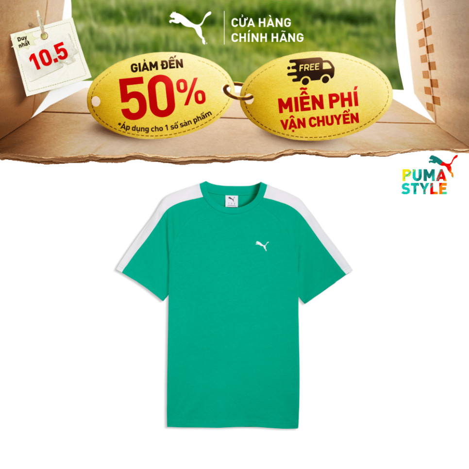 PUMA Mens Fashion T7 Tee Vibrant Green Green