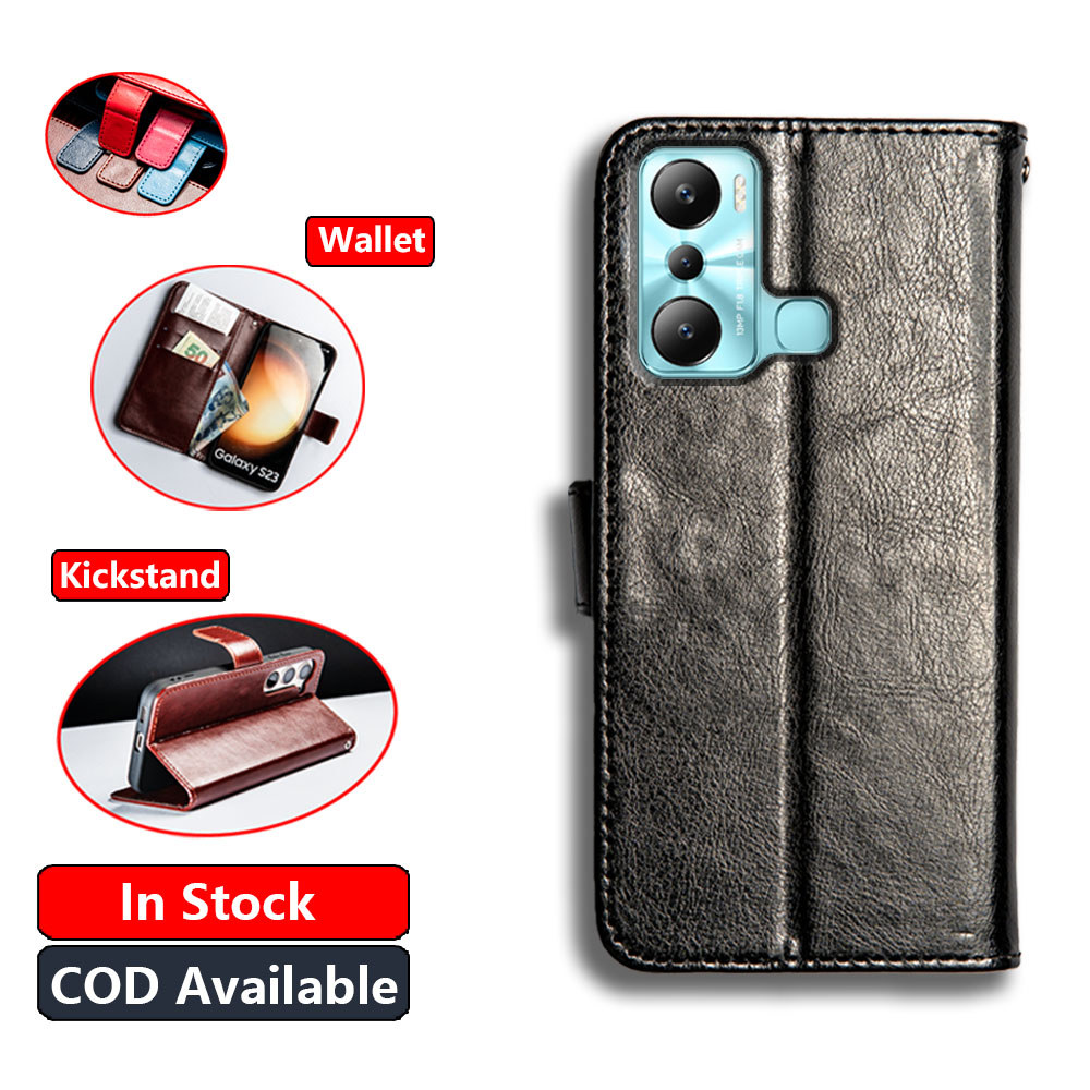หนังคลาสสิกสําหรับ Infinix Hot 20i 12i X665C X665E X665B X665 กระเป๋าสตางค์ Vintage Folio ฝาครอบแม่เ