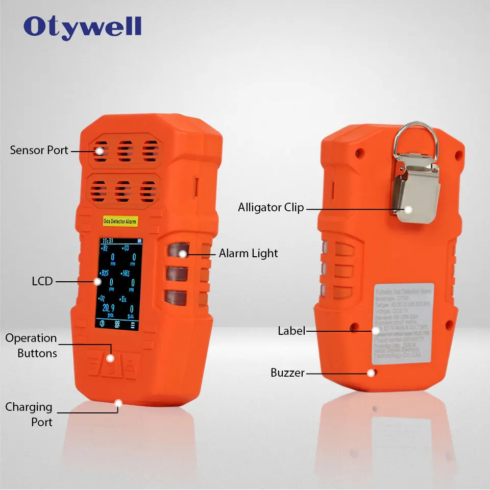 Otywell Original OT137 แบบพกพา 6 in 1 LCD เครื่องตรวจจับก๊าซ Multi Gas Monitor ความแม่นยําสูงสําหรับ