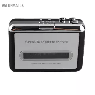 Valuemalls USB Cassette Converter เทปเป็น MP3 คุณภาพเสียงไฮไฟเครื่องเล่นเพลงพกพาพร้อมหูฟัง