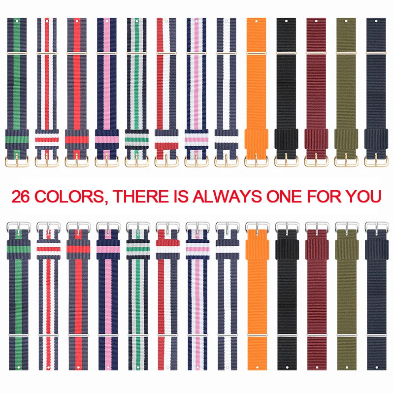 Watch Strap for dw Nylon Strap 12mm 14mm 13mm 16mm 19mm Watch Band Rose Gold Bracelet Buckle for Dan
