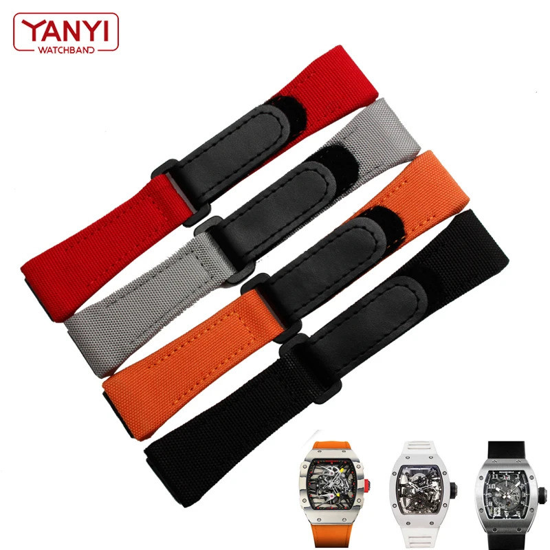 Nylon watchband for richard mille RM011 RM3502 RM056 canvas watch bracelet wristwatches band mens wa