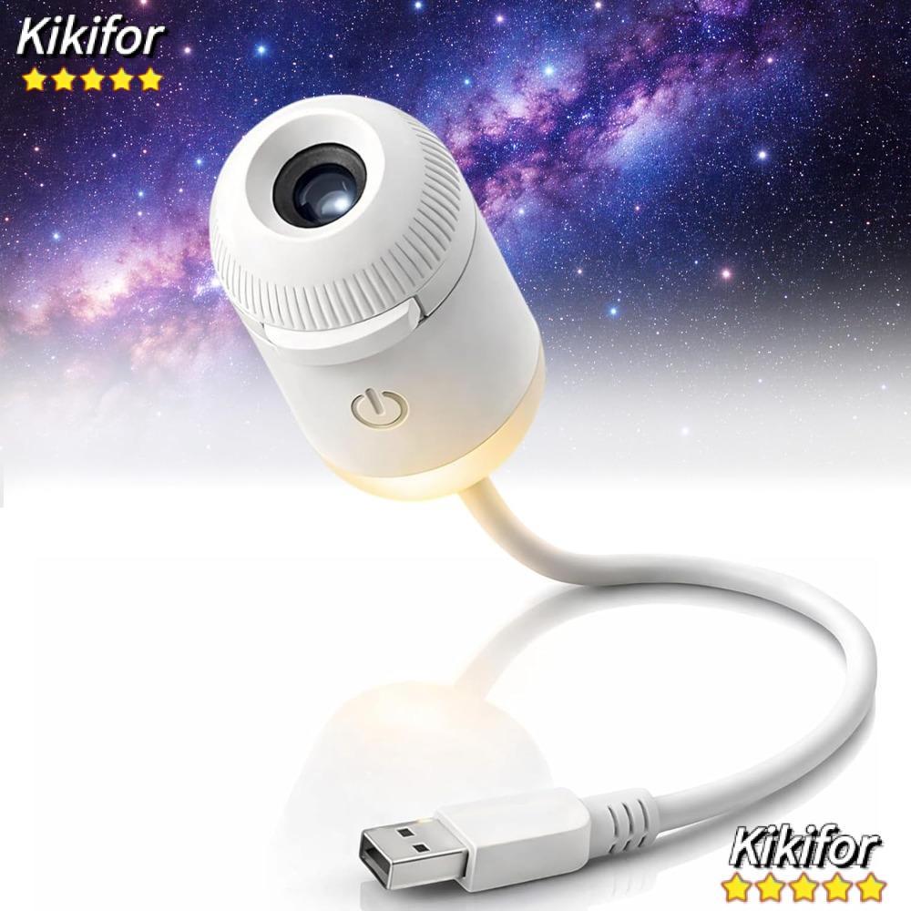 KIKIFOR Galaxy Star Projector ปรับความสว่างได้ USB Powered Starry Sky Projector, 360° Rotation Porta