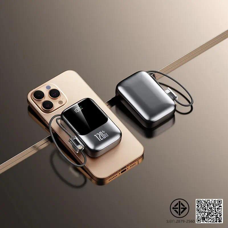 【CCC】พาวเวอร์แบงค์ 30000mAh 120W PD20W มีสายในตัว ชาร์จเร็ว จอ LED แบตสำรองพกพาง่าย พาวเวอร์แบงค์