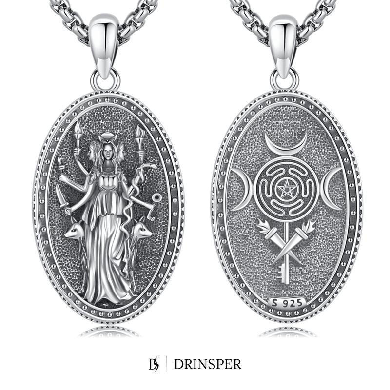 ORIGINS DRINSPER สร้อยคอ Hecate 925 เงินสเตอร์ลิงเทพธิดาของแม่มด Magic Hekate จี้สร้อยคอตํานานกรีกโบ