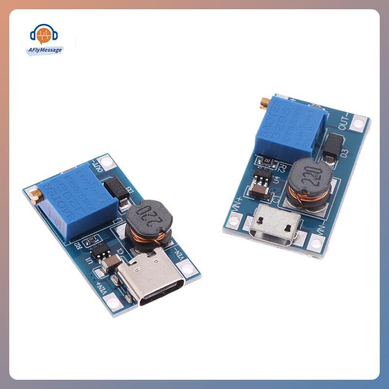 AFl 1PC Dc ถึง Dc Step Up Converter Boost Converter โมดูล MT3608 Mico Type-C อินเทอร์เฟซโมดูล DC แรง