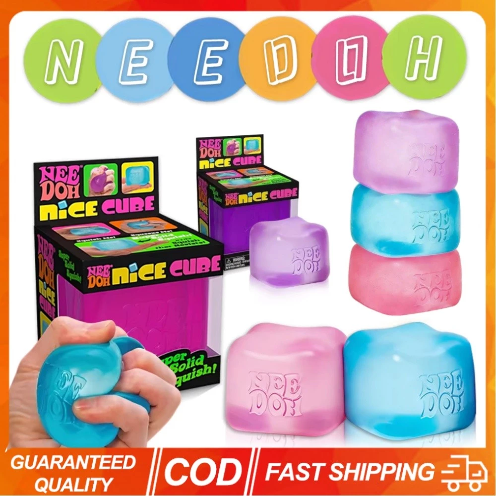 NeeDoh Nice Ice Mini Cube เด็ก Sensory บีบของเล่น Super Solid Squishy ความเครียด Ball บรรเทาความวิตกกังวล Calming สําหรับผู้ใหญ่ออทิสติก ADHD แบบพกพา Teenie Calming ของขวัญสร้างสรรค์