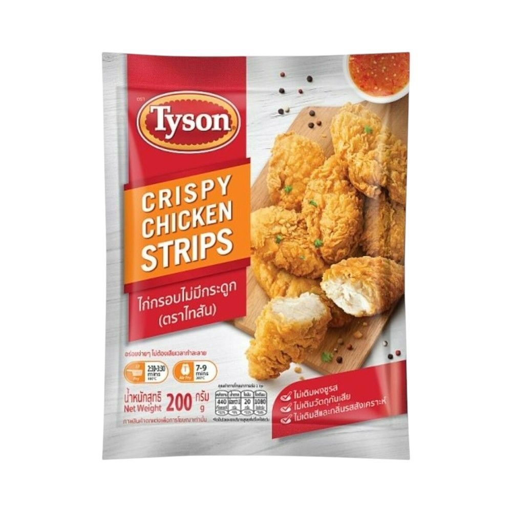 [สินค้าส่งด่วน] ไทสัน ไก่กรอบไม่มีกระดูกแช่แข็ง 200 กรัม TYSON FROZEN CRISPY CHICKEN STRIPS 200 G