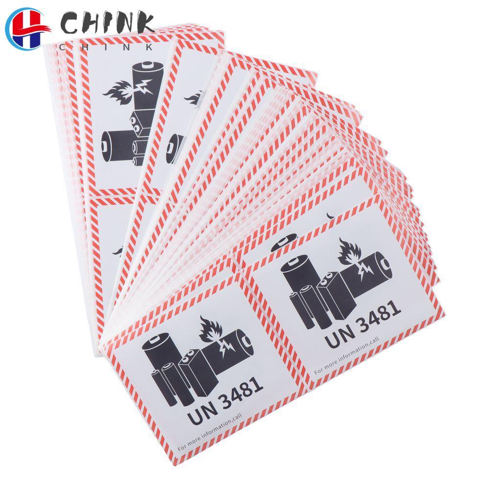 ป้ายไฟแบตเตอรี่ CHINK, แผ่นทองแดงลิเธียมกาวขนส่งฉลากแบตเตอรี่ลิเธียม, UN3481 4.7 "x 4.3" สํานักงานฉล