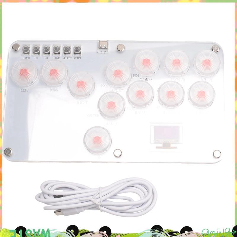 Fighting Stick Controller คีย์บอร์ดเกมต่อสู้แสง RGB สีสันสดใสสําหรับสวิตช์พีซี