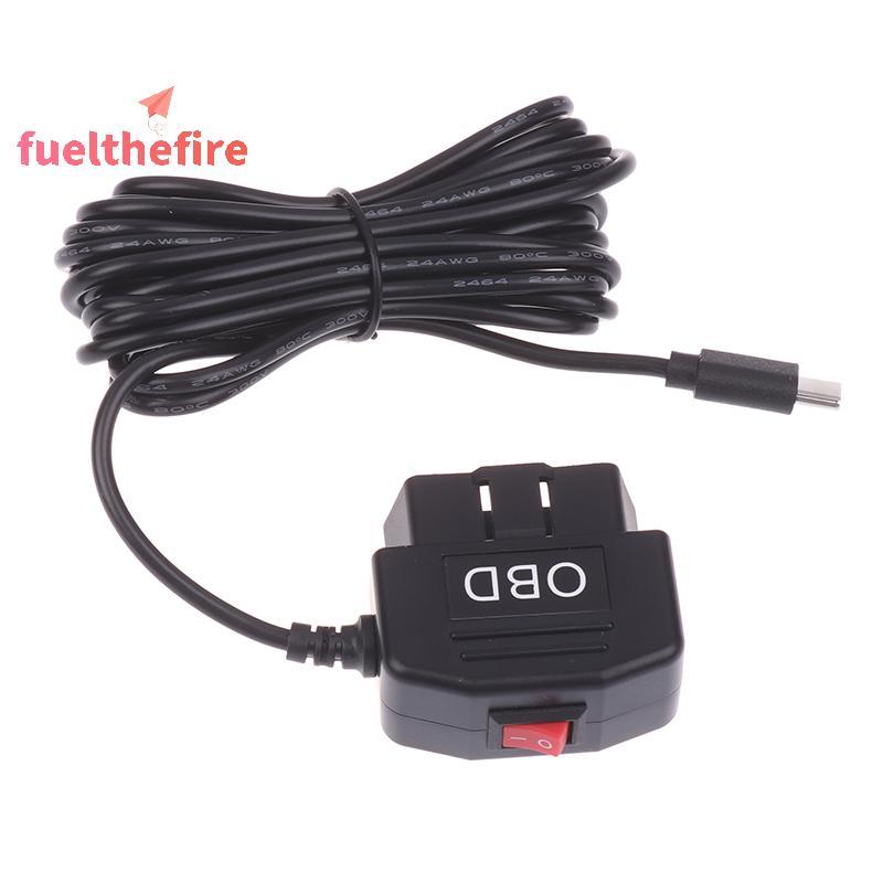 [Feel] OBD ถึง Type C Charger สายไฟสําหรับกล้อง Dash รถ DVR 24h ที่จอดรถรถอุปกรณ์เสริมแบตเตอรี่ป้องกัน [ใหม่]