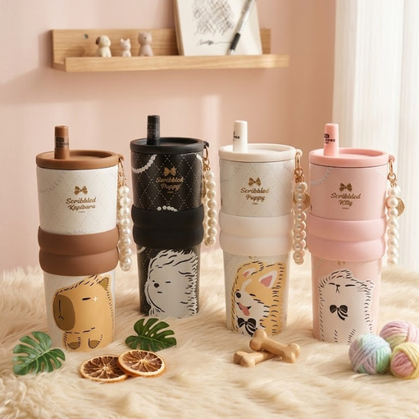 BIGCAR แก้วสแตนเลส เคลือบเซรามิก แก้วเก็บความเย็น ขนาด710ML. พร้อมส่ง