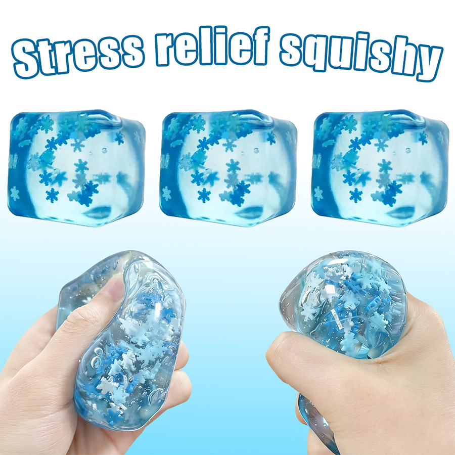 เกล็ดหิมะ Maltose Ice Square Stress Ball Squishy ของเล่นช้า Rising ความเครียดบรรเทา Square Sensory ของเล่นบีบของเล่น