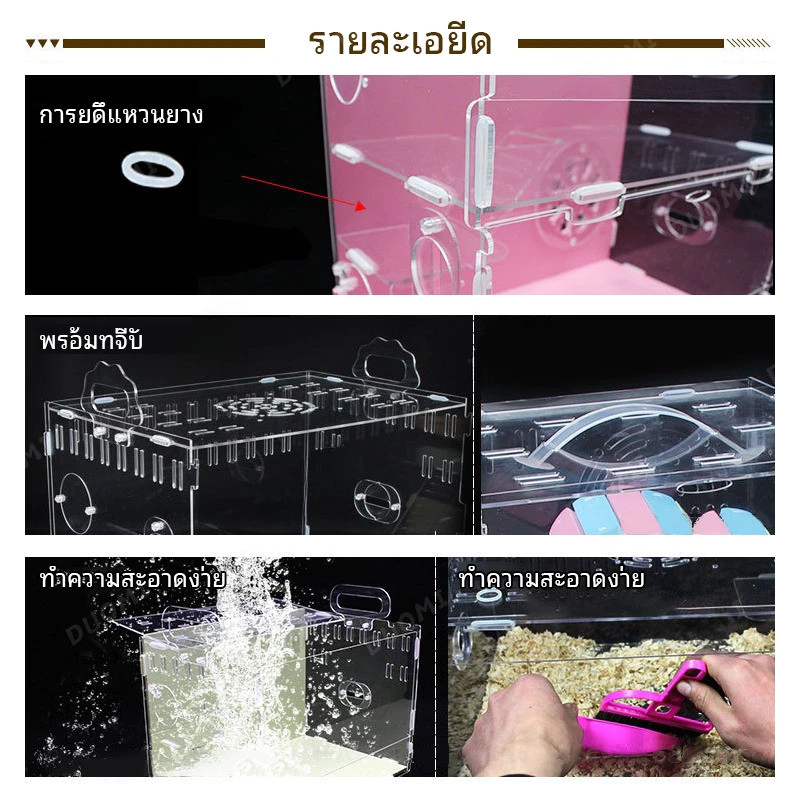 [hamstertravel]กรงแฮมสเตอร์โปร่งใส ทำจากอะคริลิก มีหลายขนาดให้เลือก เหมาะสำหรับกระรอกและสัตว์เลี้ยงขนาดเล็กอื่นๆ ด้วย thumbnail 3