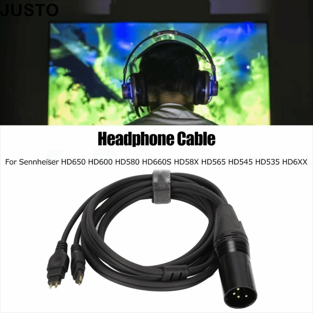 JUSTO สายหูฟัง, Plug and Play 1.5 M / 4.9ft 4 Pin XLR สายชาย, สายสัญญาณเสียงหูฟังสําหรับ Sennheiser 