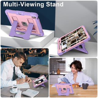 เหมาะสําหรับ iPad 12th A19 2026/11th A16 Air 11 13 M2/M3/M4 AIR4 /AIR5 10.9 Mini6 Mini7 3-in-1 เคสกันกระแทกและทนต่อการตกพร้อมสายคล้องไหล่แบบพกพามือถือ