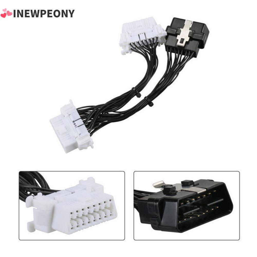 INEWPEONY รถ OBD2 สายต่อแยก, 15 ซม. 16 พินชายสองสายต่อ, เสถียร 2 พอร์ตหญิง OBD OBD2 OBD2 OBD2 สายรัด