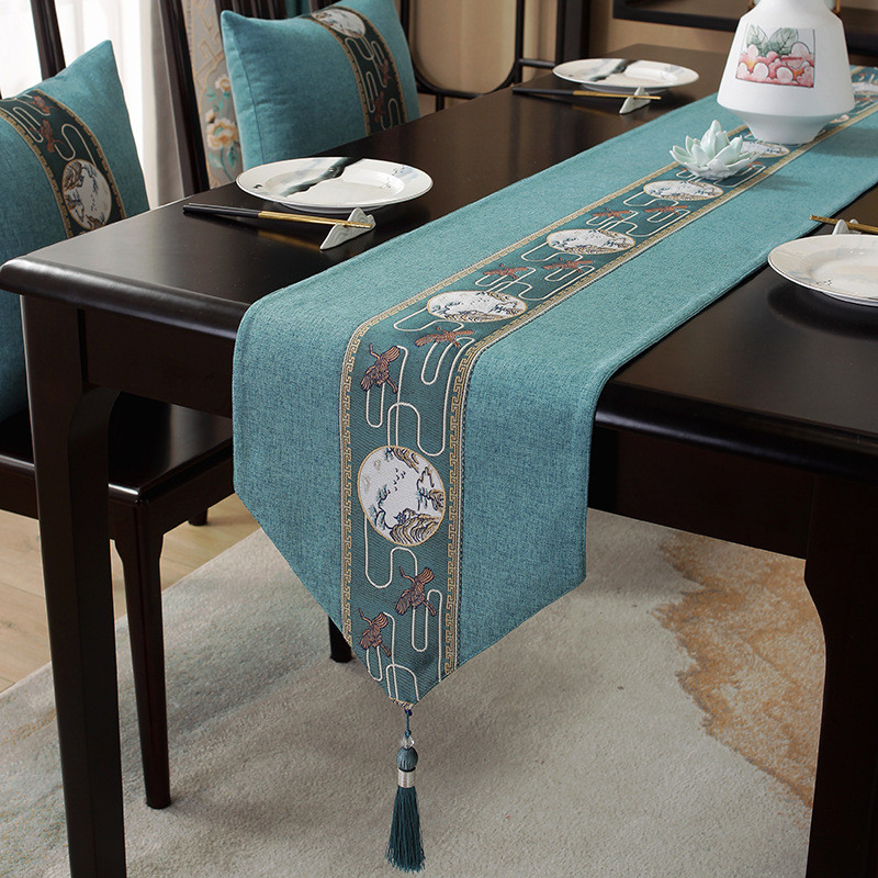 Popular~Henggang New Chinese Style Table Runner, Zen-Inspired Tea Table Cloth, Long Strip Tea Table 