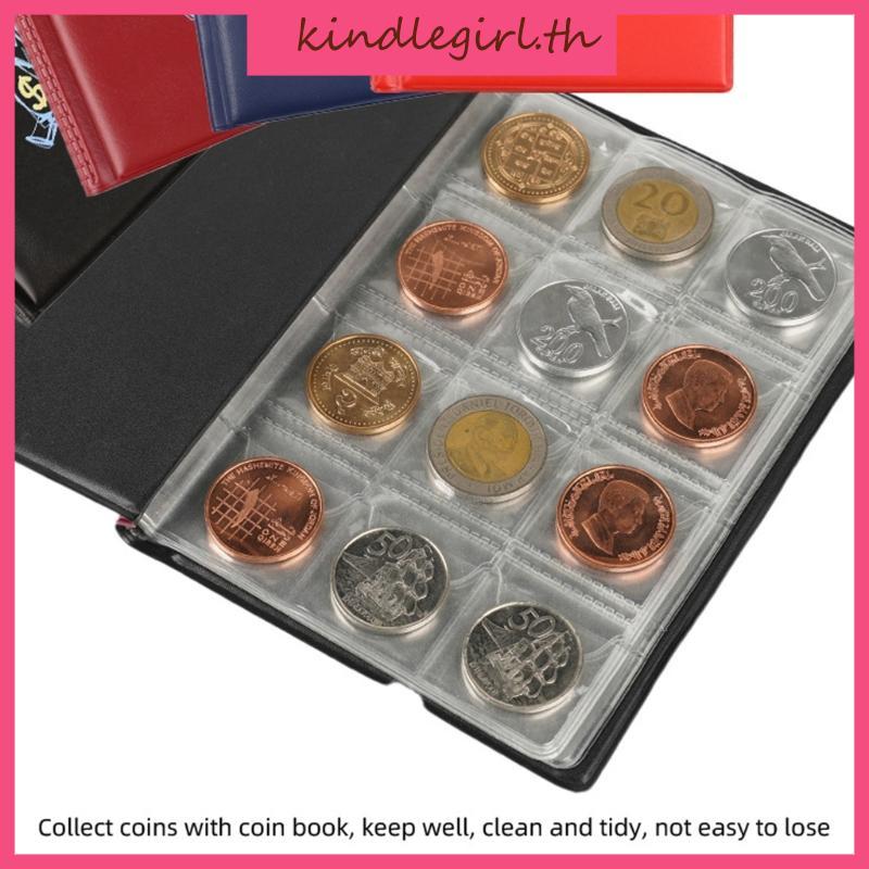 KING Leather Coin Collection Album 120 Pocket Coin Holder Book 2 9x2 9cm Pocket
