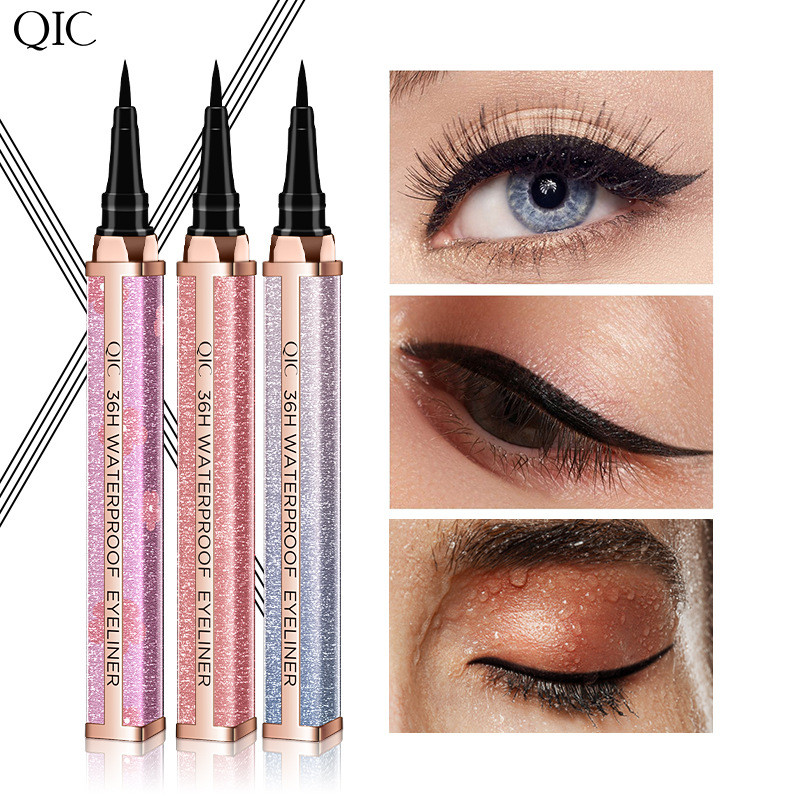 QIC Design Starry Sky อายไลเนอร์กันน้ํา Quick-Drying Non-Smudge แต่งหน้า Liquid Eyeliner ปากกาแต่งหน