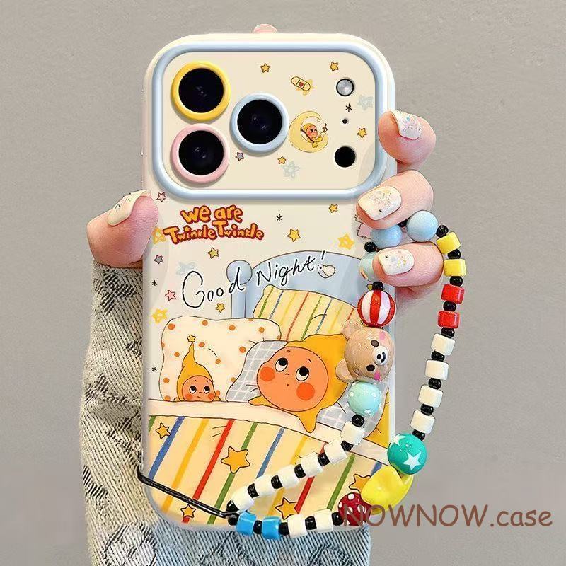 สําหรับ IPhone 17 16 15 14 Plus 13 12 11 Pro Max X XS XR MAX 7 8 PLUS น่ารัก Star คนใหม่หน้าต่างขนาดใหญ่เคสโทรศัพท์สร้อยข้อมือปกอ่อน