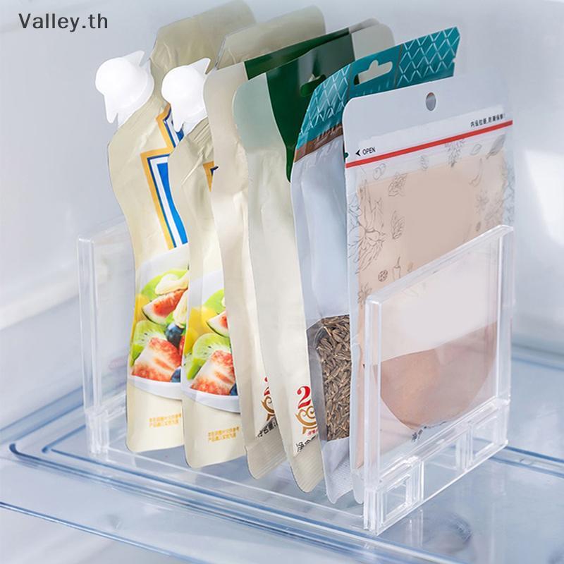 [Valley] เก็บของในตู้เย็น Ra ตู้เย็น Layered Separator ชั้นวางมัลติฟังก์ชั่นโปร่งใสเดสก์ท็อปตู้เย็น 