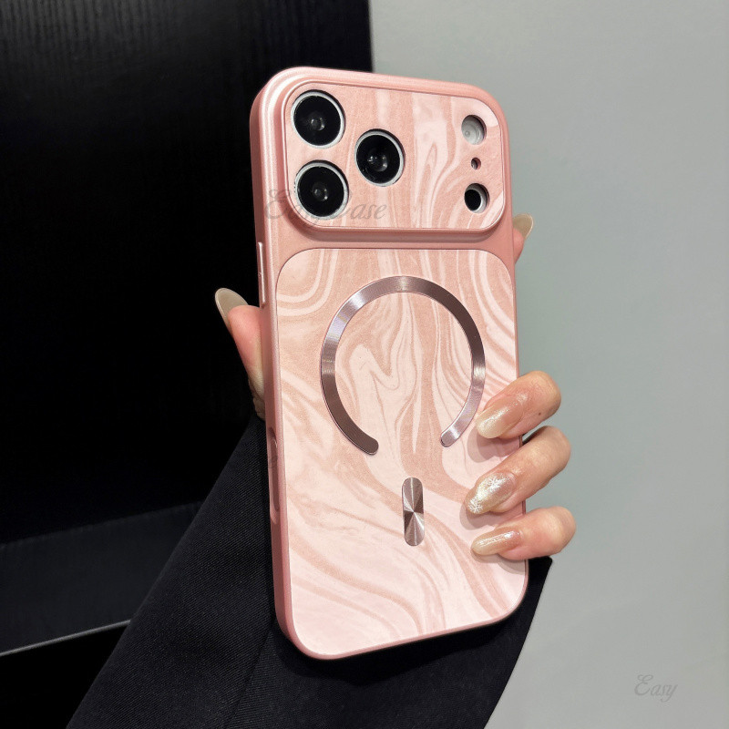 ระลอกน้ํา C-ring แม่เหล็กดูด frosted skin case สําหรับ 17 16 15 14 13 12 ProMax Anti slip และ Anti drop ป้องกันปกหลัง