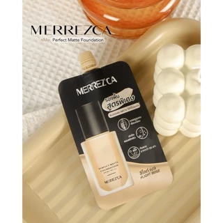 Merrezca Perfect Matte Foundation SPF50+/PA++++ รองพื้นเนื้อแมตต์ แบบซอง ปกปิด คุมมัน กันแดด ติดทน ผิวเรียบเนียน สำหรับท