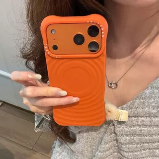 หรูหรา Magnetic Ripple Mulberry กํามะหยี่สีม่วงซิลิโคนเหลวเคสโทรศัพท์สําหรับ iPhone 17 Pro Max 16 15 14 13 กันกระแทกป้องกันปลอกชาร์จ