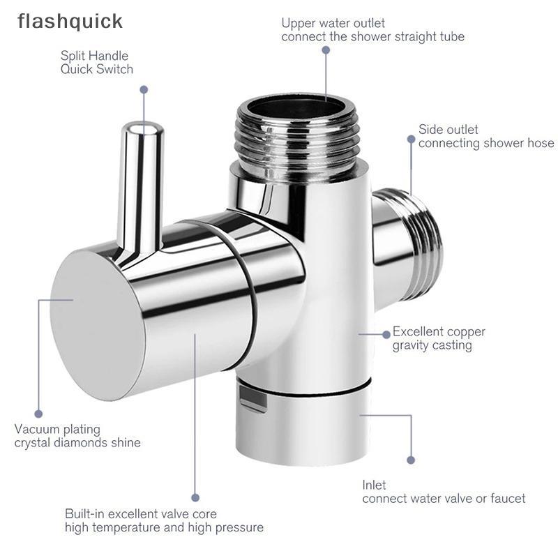 Flashquick G1/2 "หัวฝักบัวDiverterวาล์วน้ําปรับวาล์วสามทางสําหรับหัวฉีดมือถือสําหรับก๊อกน้ําอุปกรณ์ห