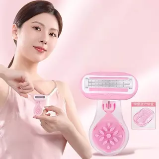 มีดโกนขนร่างกายแบบพกพา มีดโกนขนส่วนตัวสำหรับผู้หญิง ปลอดภัยไม่ทำร้ายผิว ใช้ง่าย ปลอดภัย พร้อมกล่องเก็บ