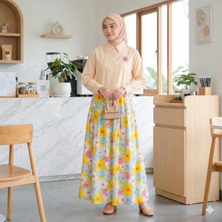 NJW - Setelan Rok FIENA blouse wanita & rok maxi bahan katun - setelan wanita