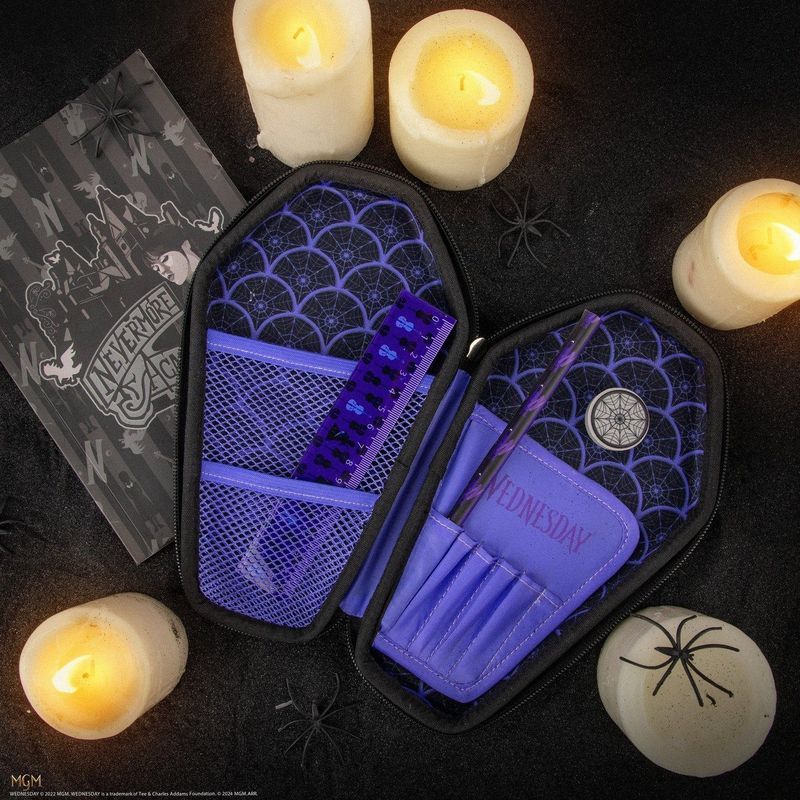 Wednesday Wednesday Adams Merchandise Dark Gothic Style Notebook Ruler Pencil Case Stationery Set u