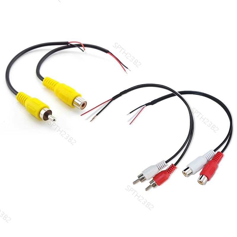 สายสัญญาณเสียง Rca หญิง/ชาย 1way 2way อะแดปเตอร์ Av ปลั๊กวิดีโอเดี่ยวสายไฟขยายสเตอริโอเครื่องมือ diy TH23B2