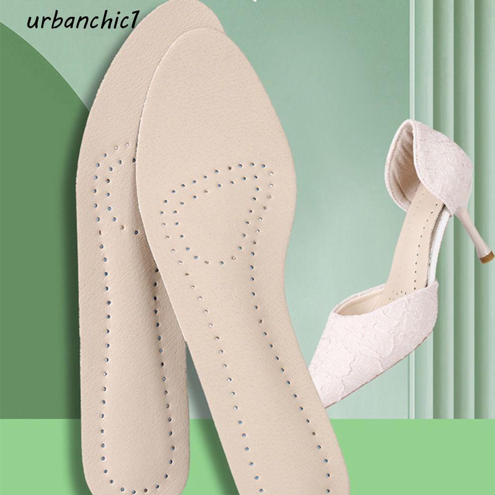 URBANCHIC รองเท้าส้นสูง Insoles ปฏิบัติที่มีประโยชน์ Cowhide ด้านล่างนุ่มการดูดซึมเหงื่อ Shock Absorption Shoe-pad