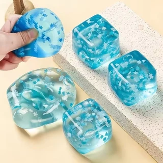 Squishy เกล็ดหิมะก้อนน้ําแข็งช้า Rising Sensory Fidget ของเล่นก้อนน้ําแข็งนุ่มความเครียดบรรเทาบีบของเล่นมือออกกําลังกาย Calming เครื่องมือ